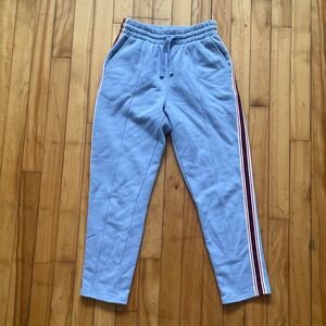 Tna Aritzia The Iconic Light Blue Side Stripe Fleece Sweatpants Joggers XS